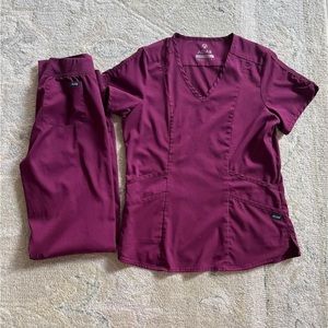 Adar Maroon Scrub Set